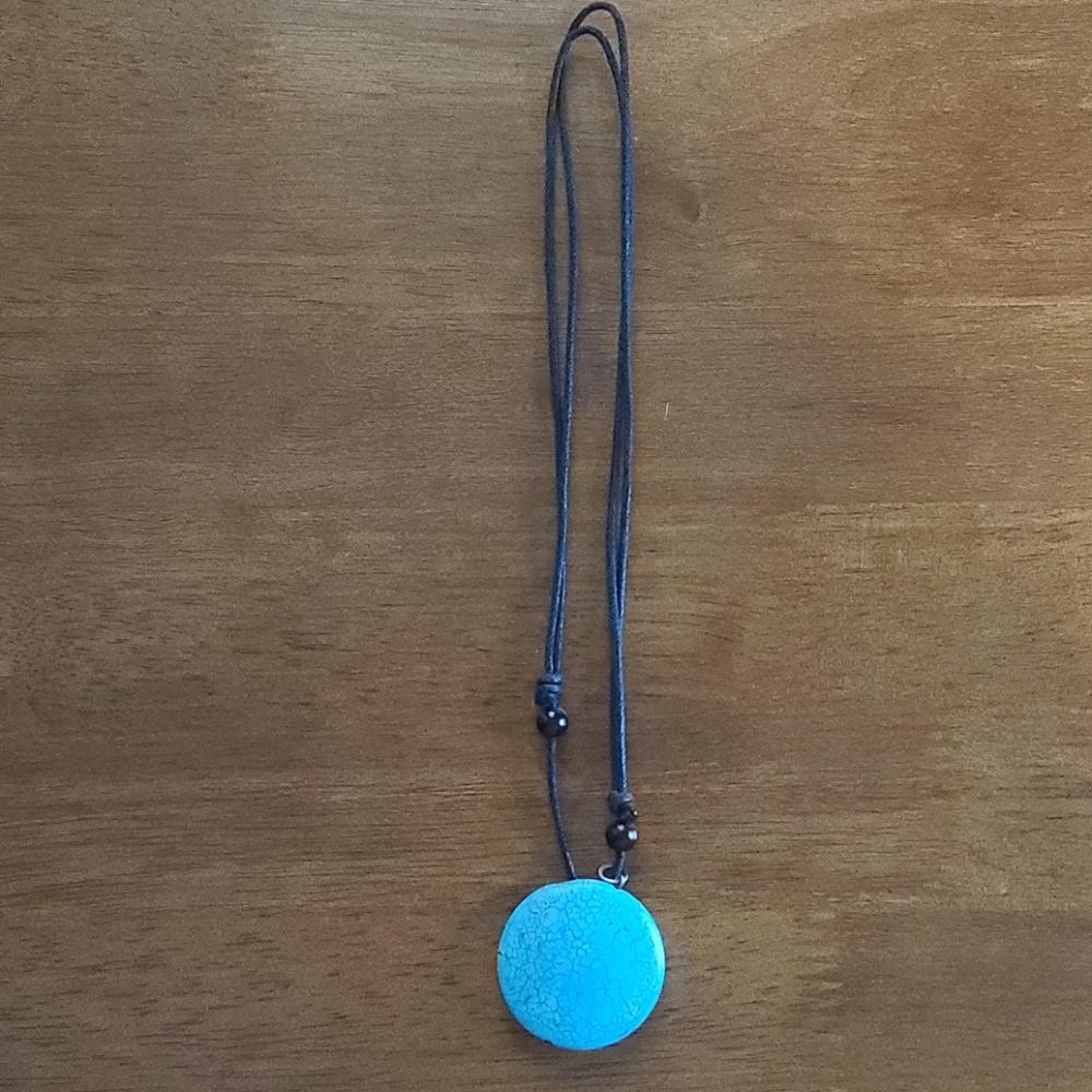 Mexican turquoise in a string necklace